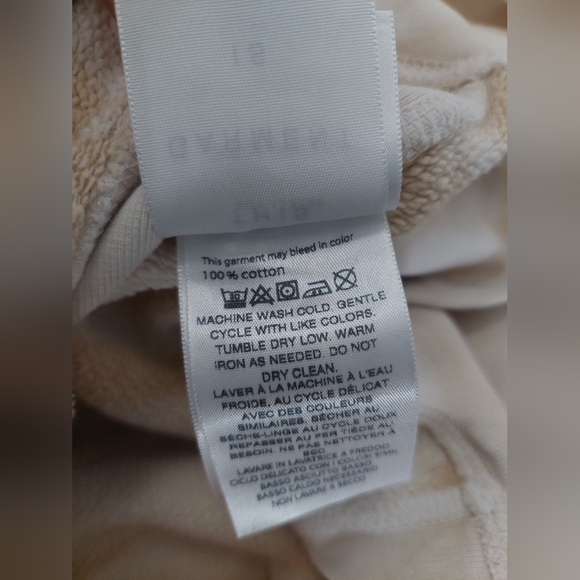 LES TIEN Tie-dye Brushed-back Cotton Sweatshirt - Beige - Picture 10 of 11